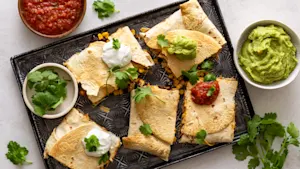 Easy Sheet-Pan Chicken Quesadillas