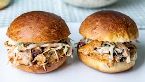 Saucy Chicken Sliders and Slaw