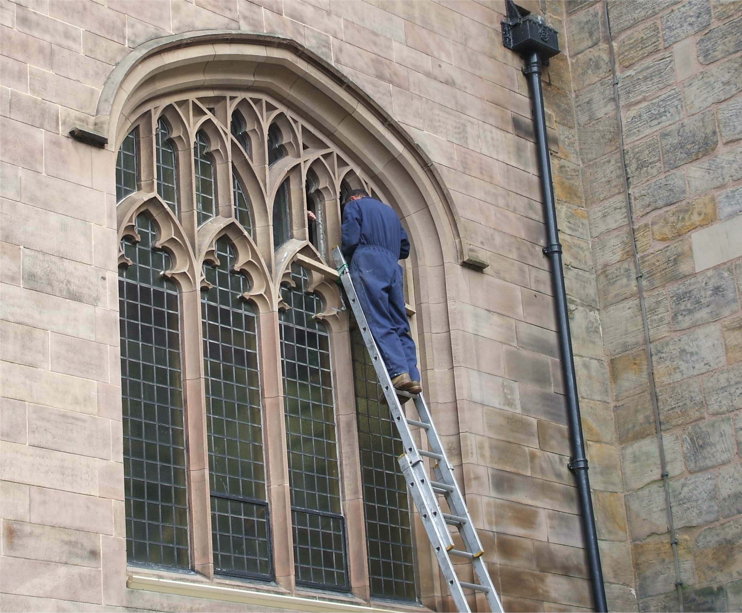 Why did the man bring a ladder to church? image
