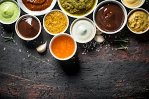 What condiment has wings? image