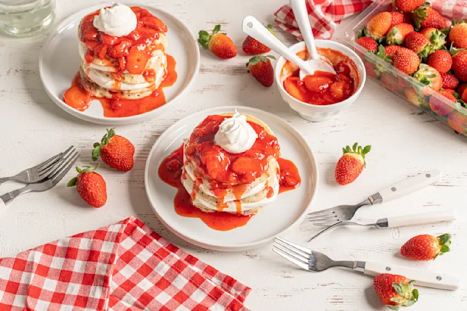 Strawberry & Cream Pancakes