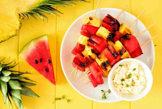 Grilled Watermelon Pineapple Skewers image