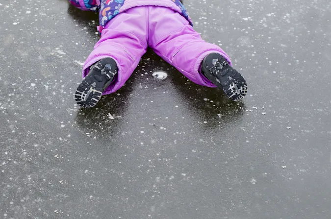 What do you call it when someone falls on the way to their car? image