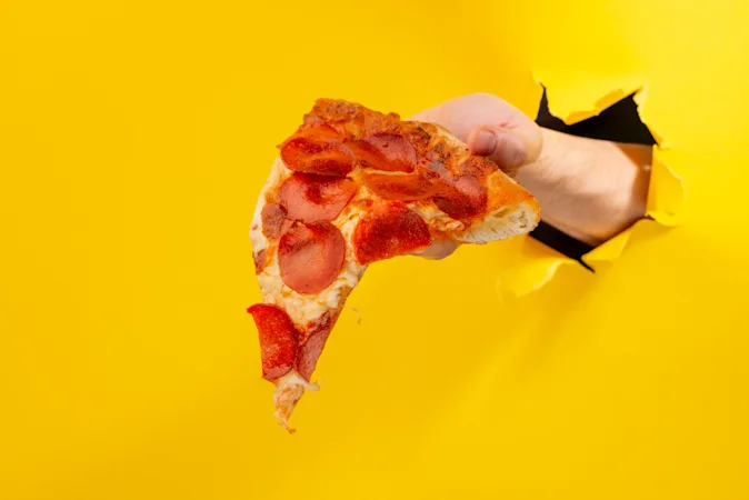 What did one slice of pizza buy its girlfriend for Christmas? image