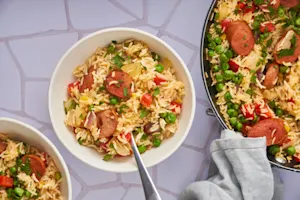 Smoked Sausage And Rice Bake