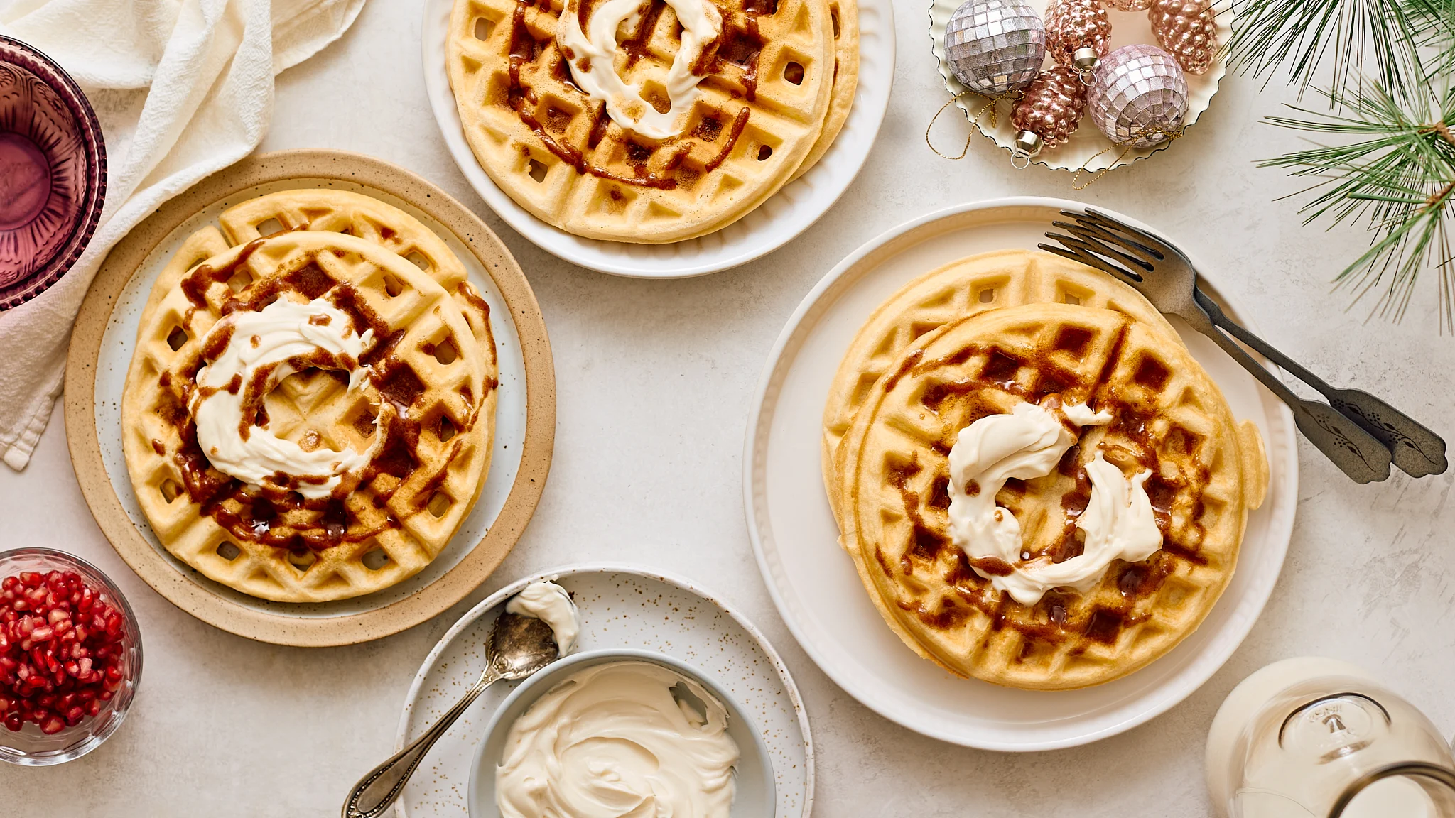 Christmas Morning Cinnamon Roll Waffles | Holy Recipe
