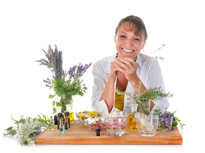 What did the cashier ask the herbalist at the checkout? image