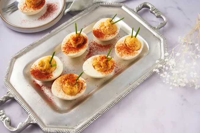 Red Deviled Eggs