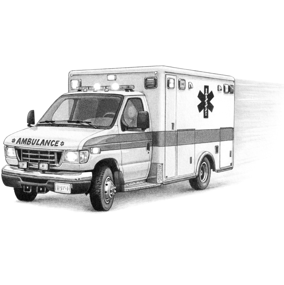 A illustration of an ambulance. 