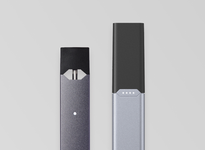 JUUL Device shown next to JUUL2 Device