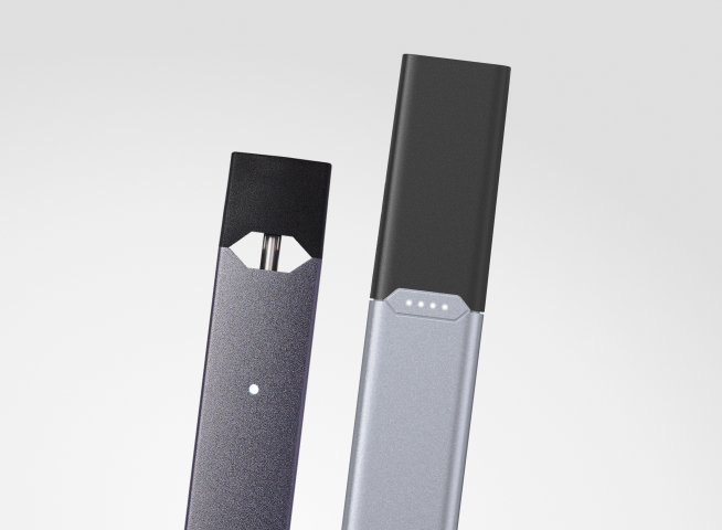 JUUL Device shown next to a JUUL2 Device