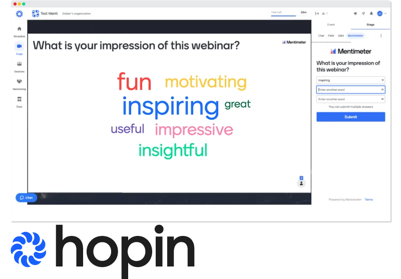 Mentimeter app for Hopin