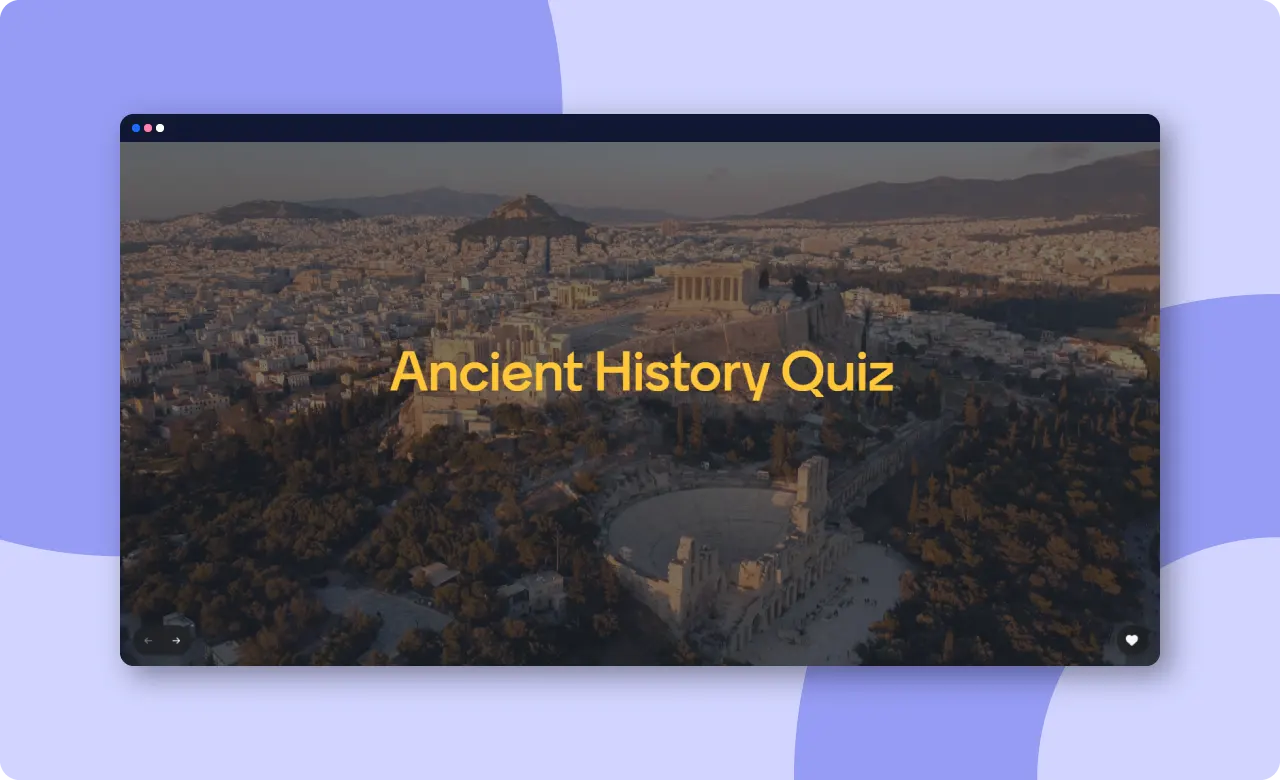 Slide from the ancient history quiz template from Mentimeter. 