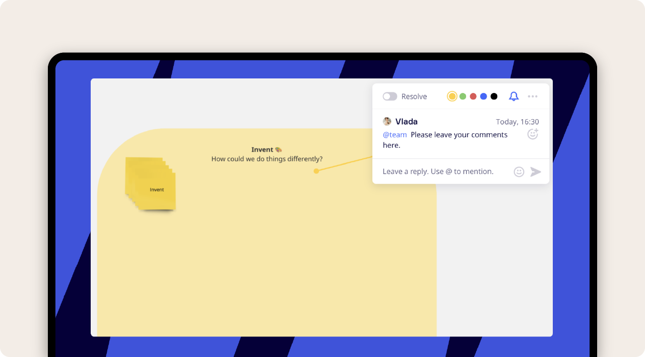 Screenshot of Miro’s comment function