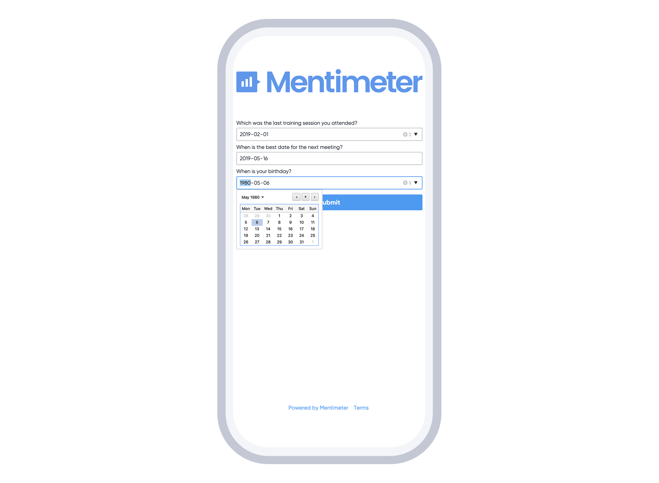 date quick form phone