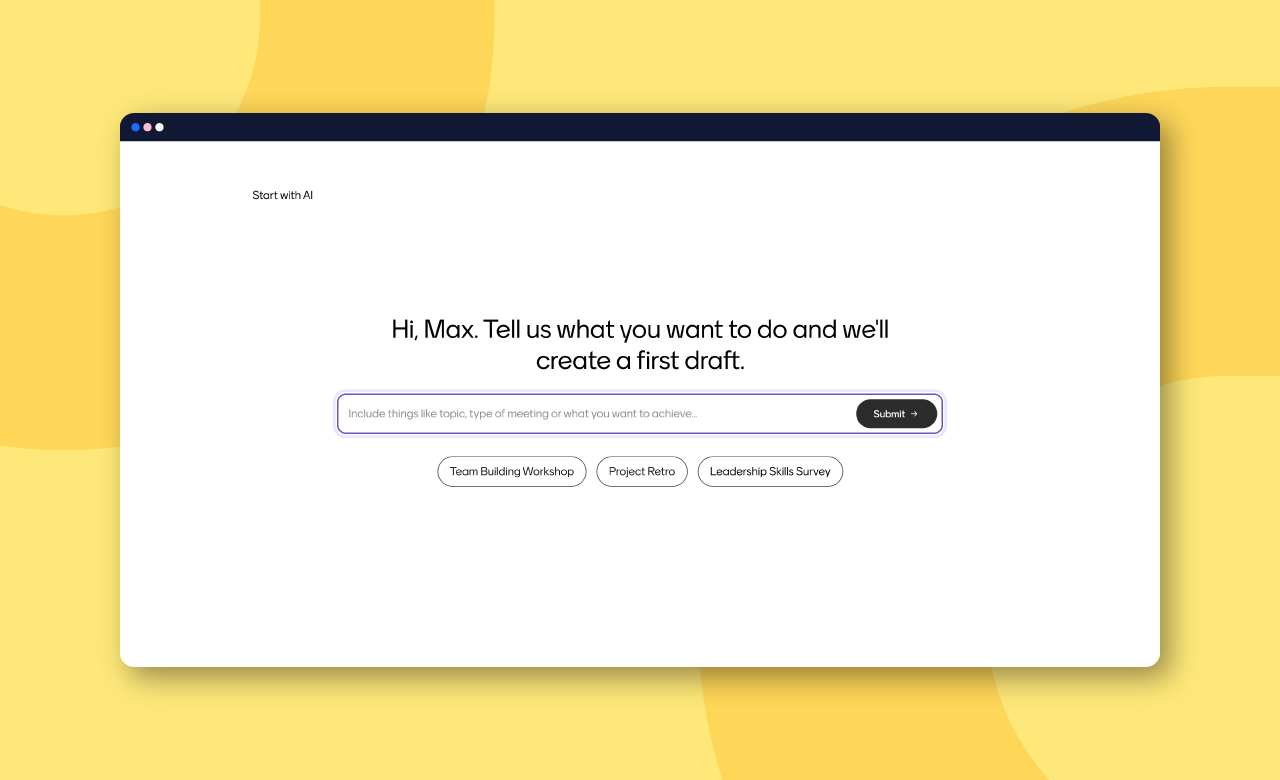 Screenshot of the AI Menti Builder, an AI tool for presentations.