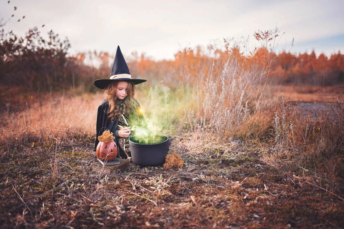 Child dressed up as a witch