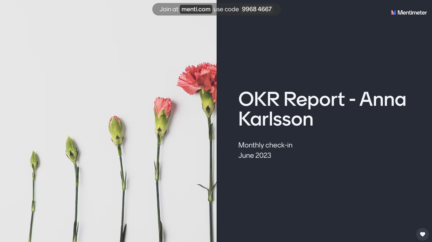 OKR report template 