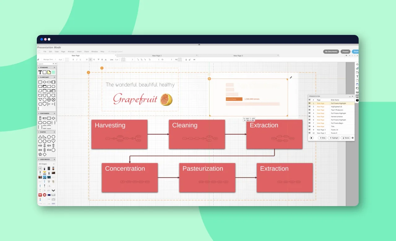 Screenshot of Lucidchart intelligent diagramming. 