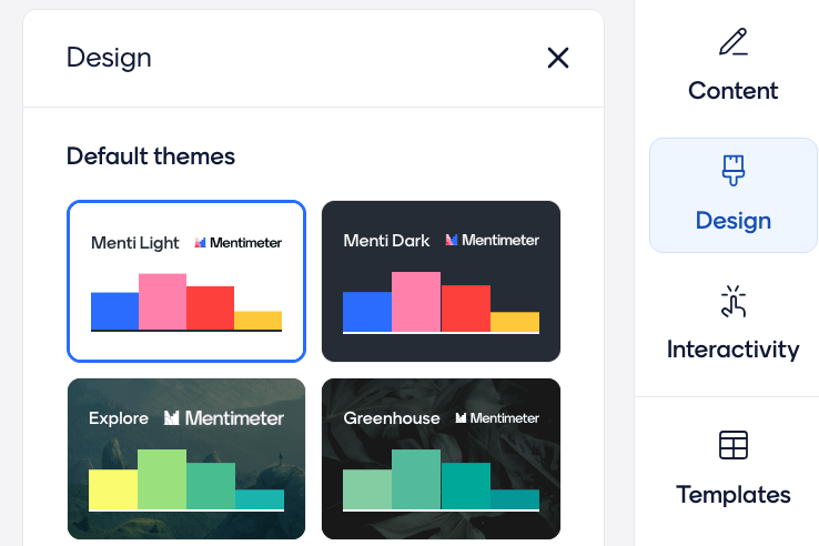 themes in the design tab