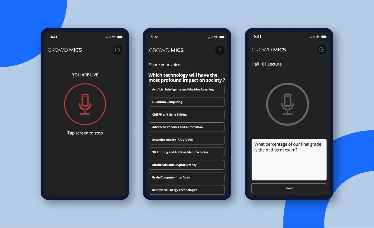 Example of Crowd Mics by biamp’s moderator interface