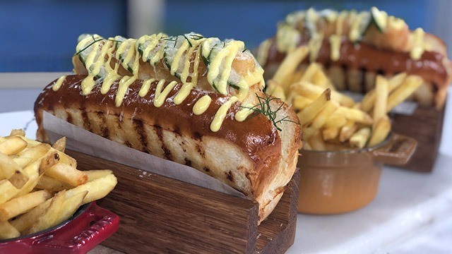 Paul Ainsworth's crispy pollock hot dog