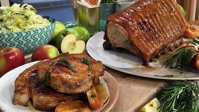 Phil S Roast Loin Of Pork With Crackling And Apple Sauce This Morning