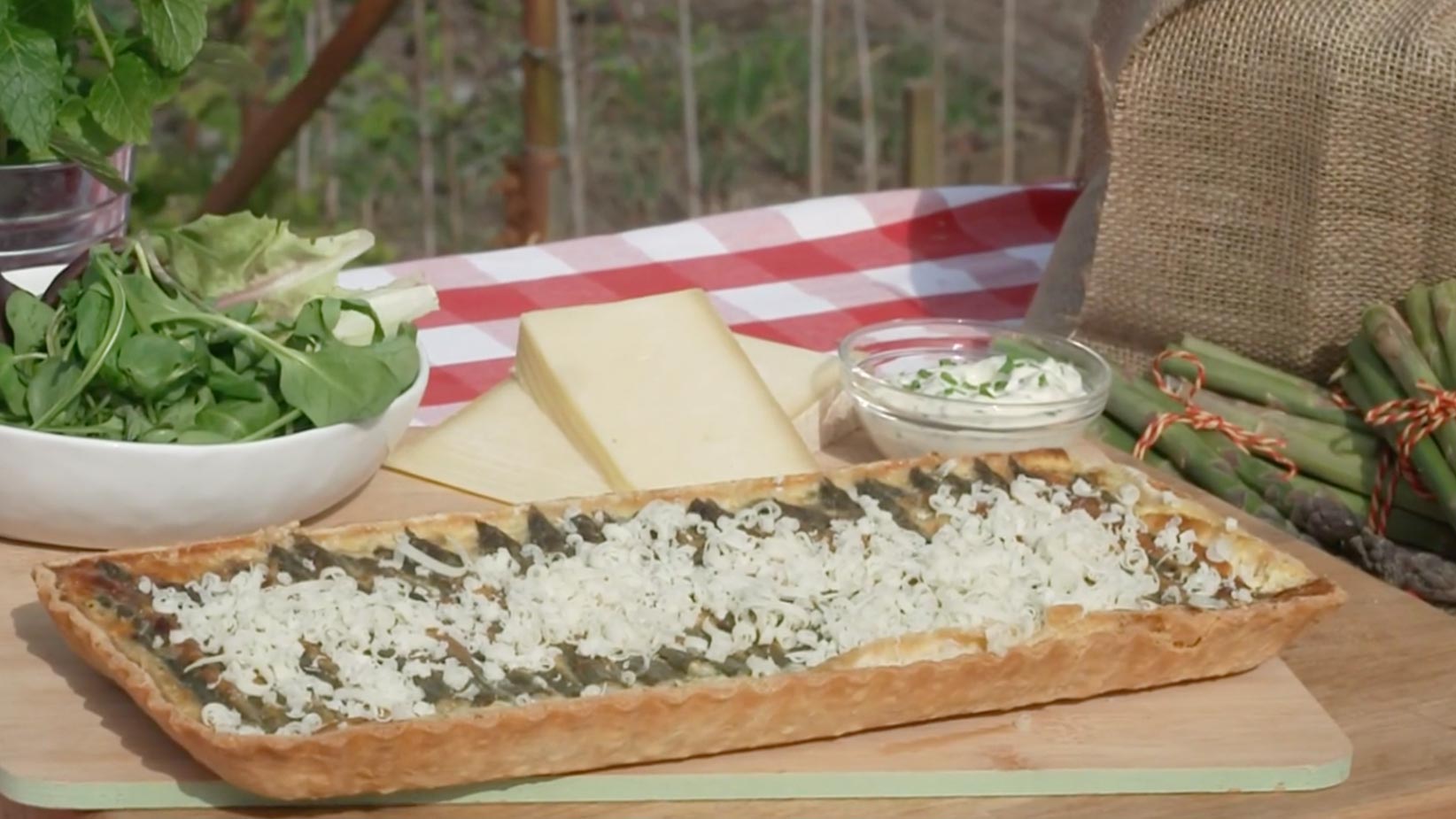 Phil Vickery's asparagus and crumbly cheese tart This Morning