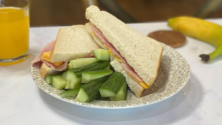 The Batch Lady's ham and cheese sandwiches