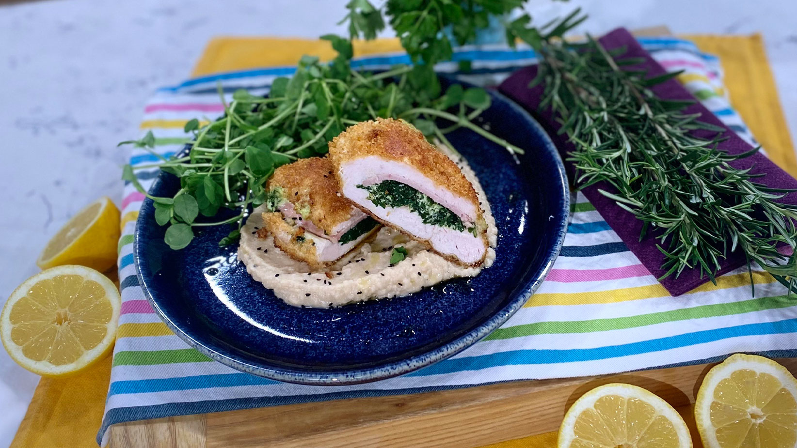 Yvonne Cobb's cheesy breaded chicken with creamy mash This Morning