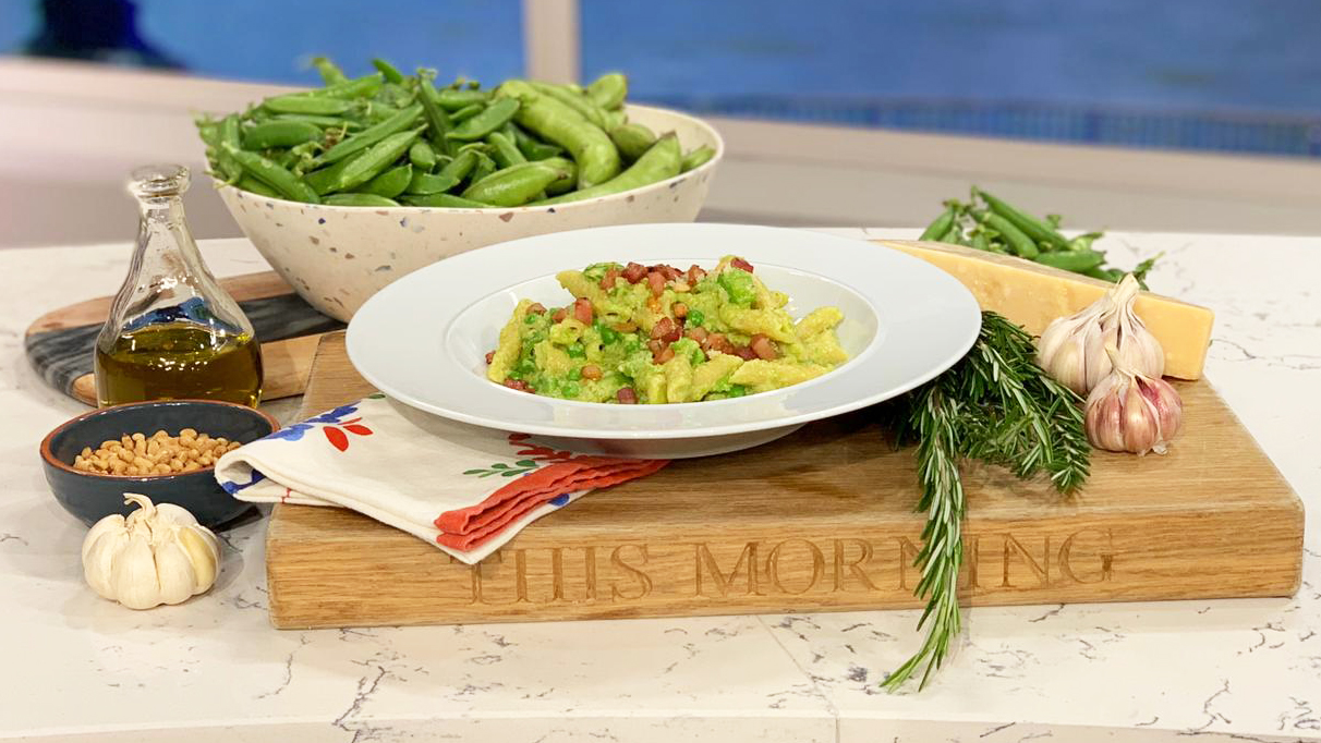 Angela penne with pea and broad bean pesto This Morning