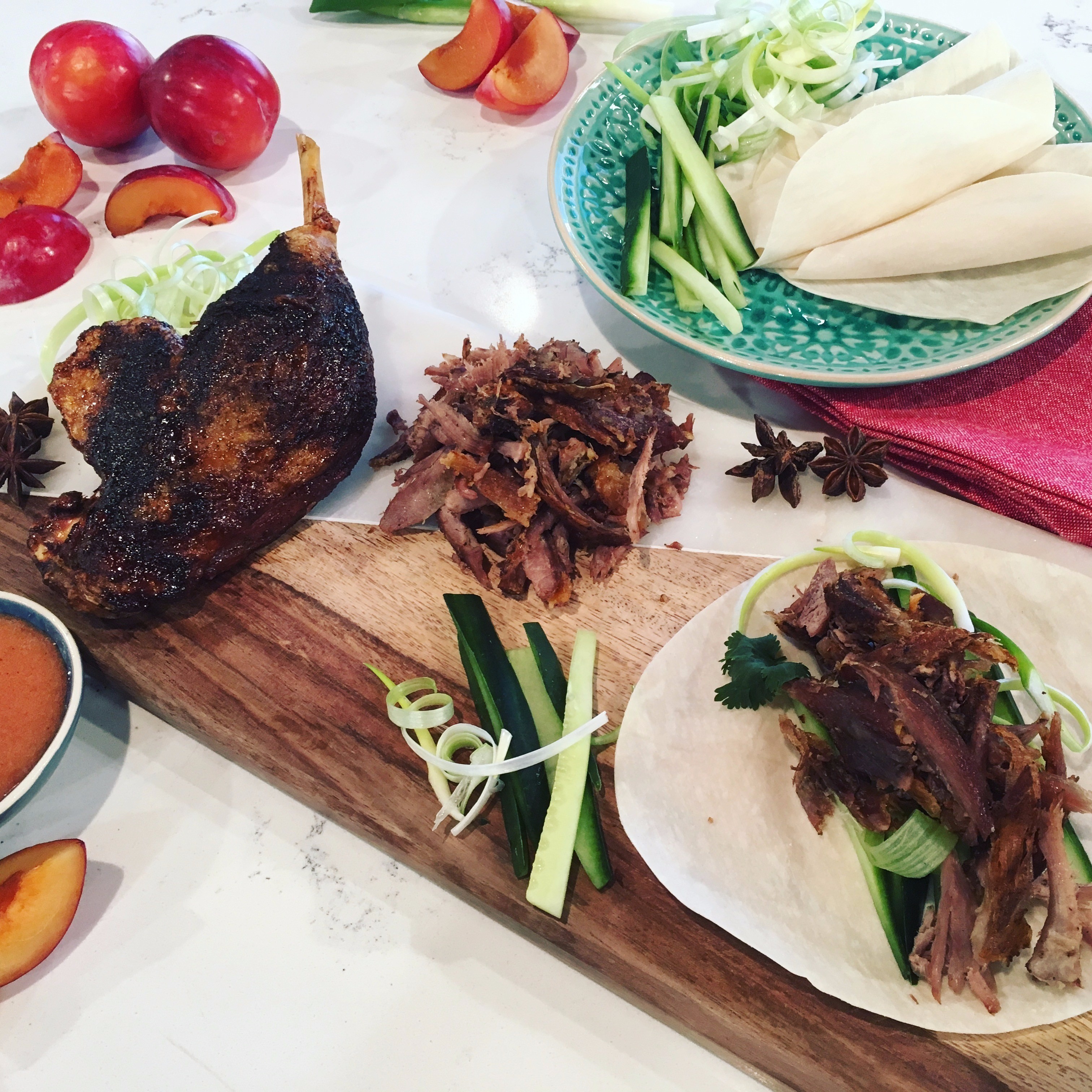 Phil's duck pancakes with easy plum sauce This Morning