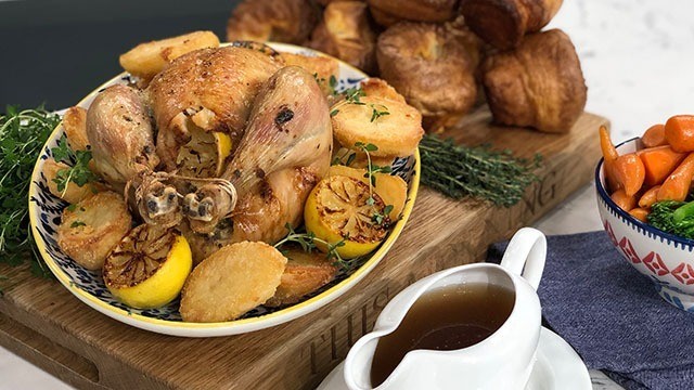 The Hairy Bikers Roast Chicken With Herby Stuffing This Morning