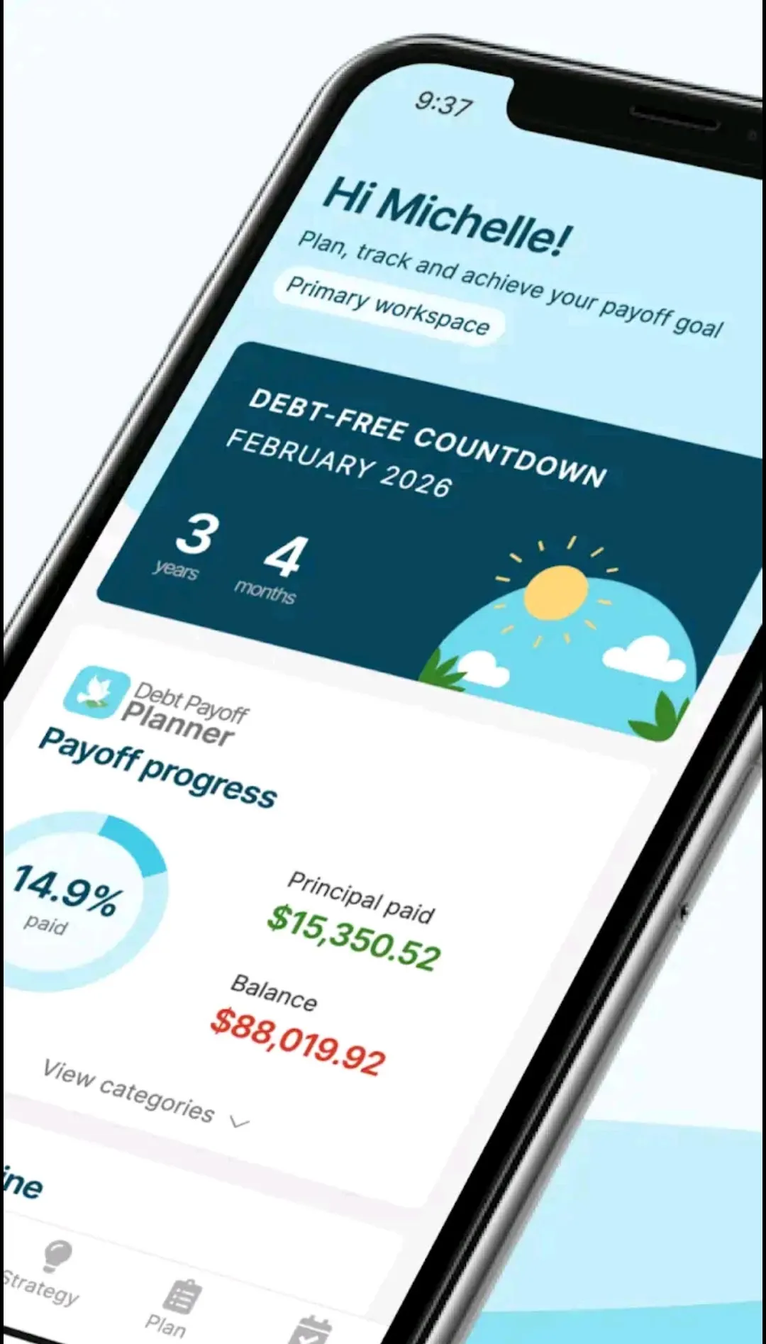 Debt payoff planner app screenshot