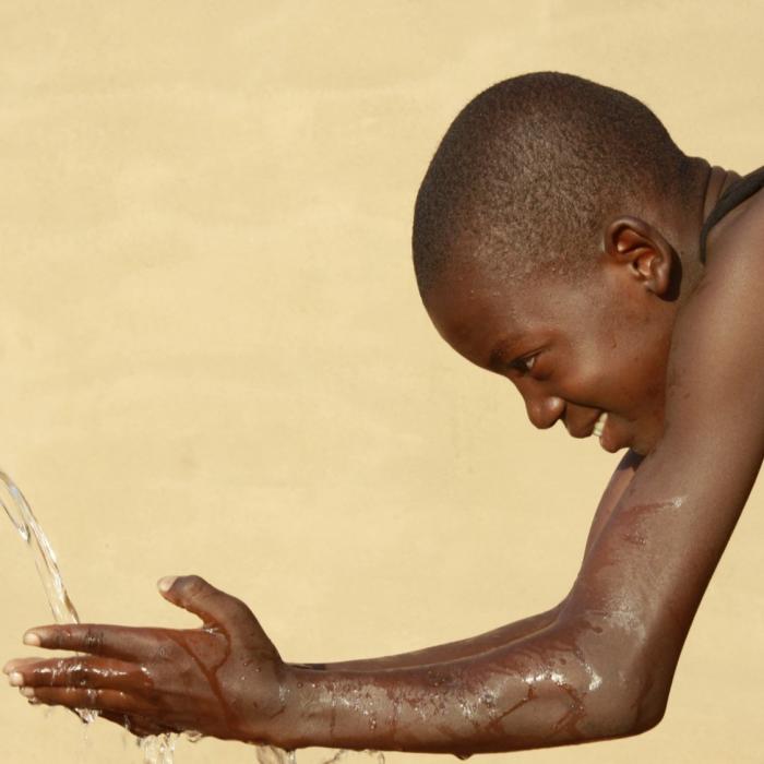 Boy with clean water