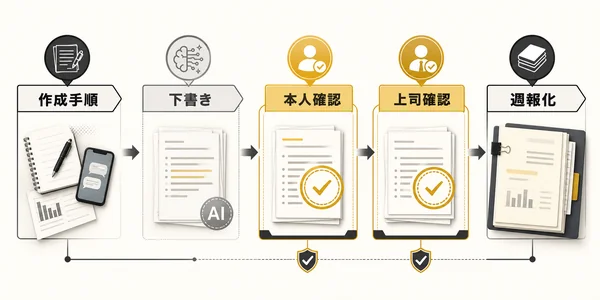 AIで日報を自動作成する手順｜下書き・要約・週報化まで
