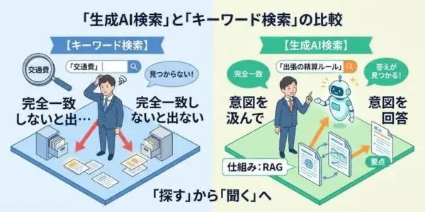 生成AIによる社内文書検索とは？「探しても見つからない」を解決する仕組み