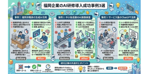 福岡企業のAI研修導入成功事例3選