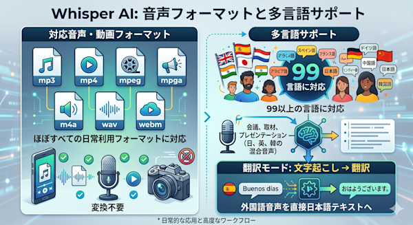 対応音声フォーマット一覧の図解