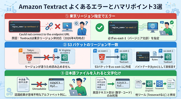 3つのエラーと対処法の対応表