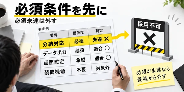 比較前に確認する7項目｜機能数より業務フローを優先