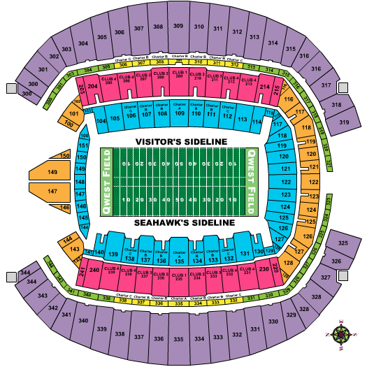 Seattle Seahawks Seating Chart Map at Lumen Field