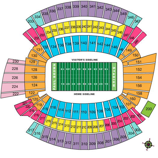 Cincinnati Bengals Seating Chart at Paycor Stadium