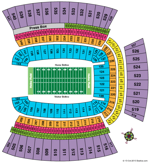 Pittsburgh Steelers Seating Chart Map at Acrisure Stadium