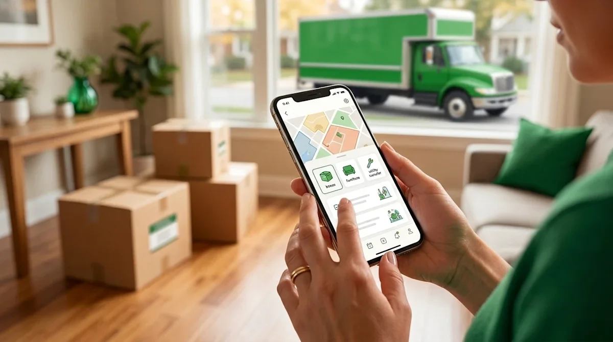 A high-quality lifestyle photography shot of a person's hands holding a modern smartphone, looking at a brightly lit app inte