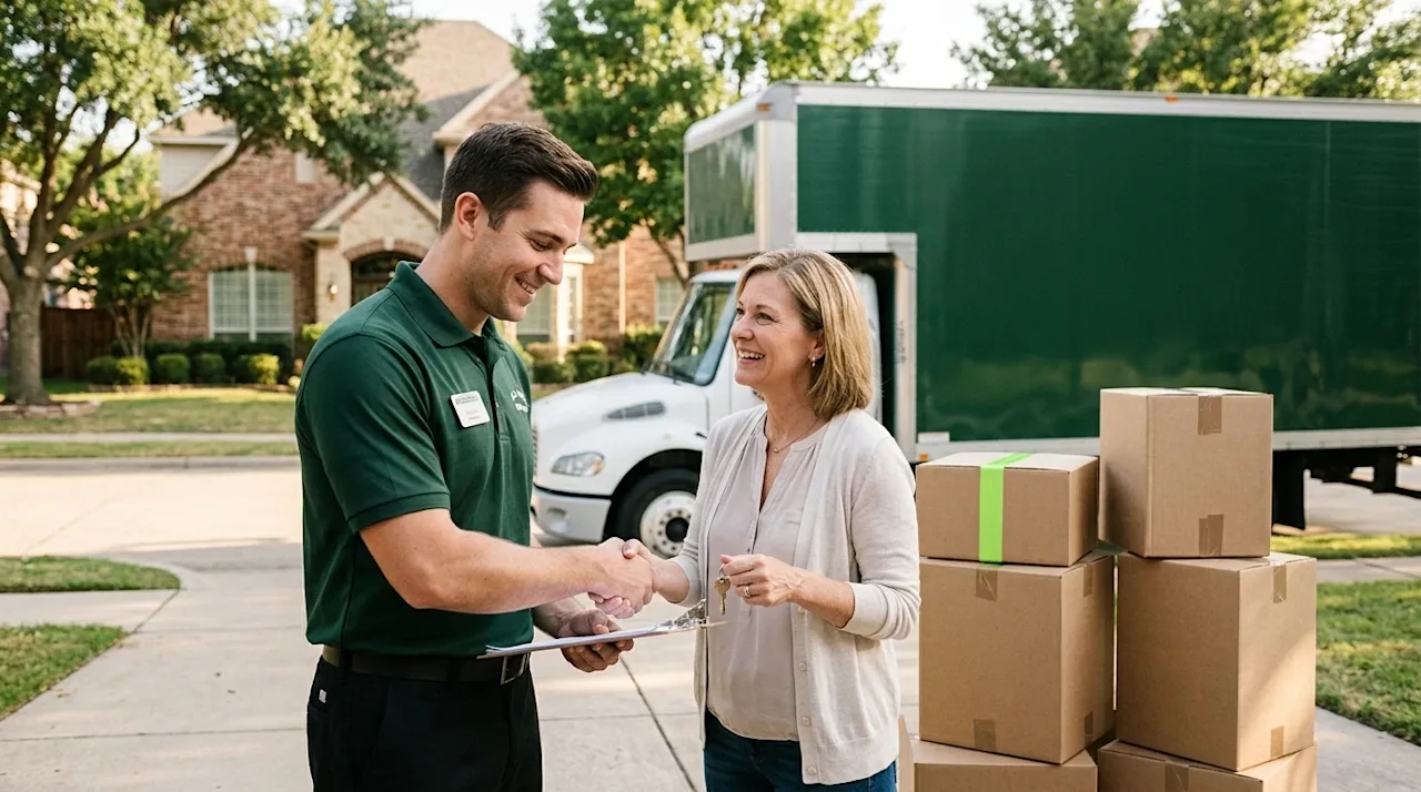 A high-quality, authentic lifestyle photograph representing the reliability and accountability of a direct moving company. A