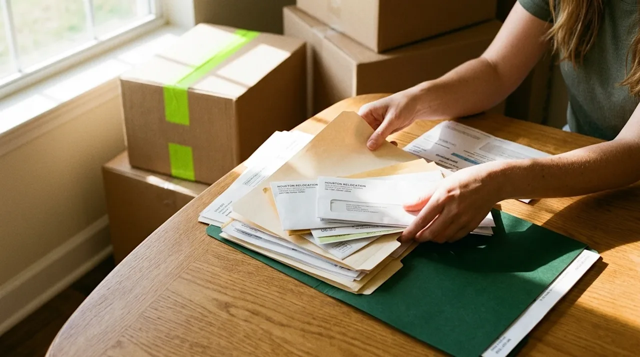 High-quality lifestyle photography, 35mm film aesthetic. A close-up, top-down or over-the-shoulder shot of a person's hands c