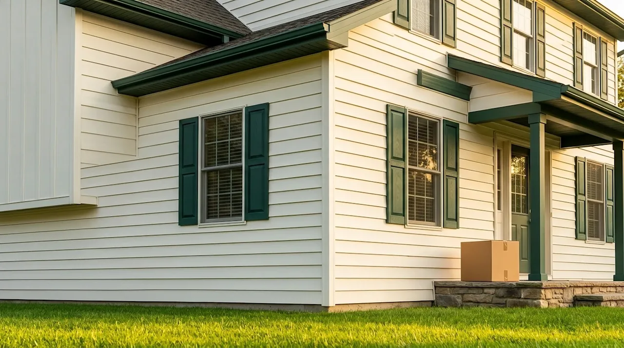 Clear and professional marketing photography of a beautifully maintained suburban home exterior, framed to highlight the pris
