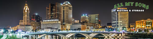 another night shot of the columbus skyline