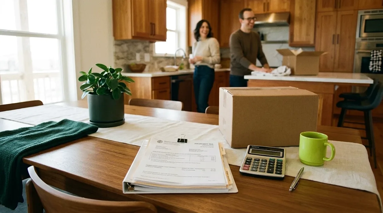 A candid, editorial-style photograph of a warm wooden dining table in a bright, sunlit coastal Texas home. On the table rests